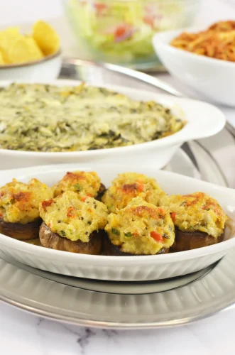 olive garden stuffed mushrooms with clams presentation