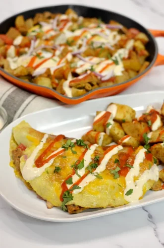 Doner Kebab Omelet (Easy Restaurant Style Breakfast)