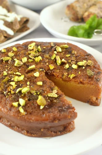 Instant Pot Greek Honey Lemon Cake with Pistachios